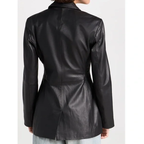 Reformation x Veda Hal Fitted Leather Blazer  NWOT - Picture 4 of 6